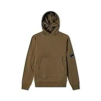 c.p. company diagonale raised fleece pullover hoodie ivy green, vert, m