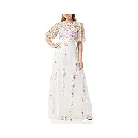 frock and frill robe brodée florale occasion spéciale, blanc, 38 femme