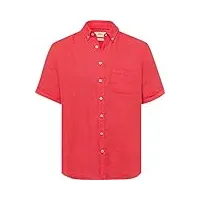 brax style dan u linen garment dye chemise pour homme en lin d'été avec col boutonné, rouge pastèque, xl