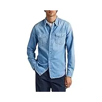 pepe jeans homme hammond chemise en jean, bleu (denim-pf1), m