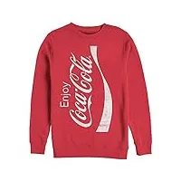 coca-cola pull en polaire canned crew pour homme, rouge, large