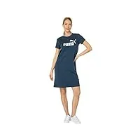 puma robe avec logo essentials pour femme, dark night, taille 3xl