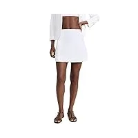 theory mini jupe-short boutonnée pour femme, blanc, 34
