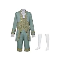fad-4u costume médiéval manteau victorien pour homme style rococo steampunk gothique prince manteau costume mariage invités makeup party