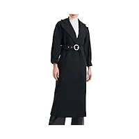 leif nelson manteau long élégant pour femme - trench - automne - manteau en laine - manteau d'hiver - veste de mi-saison - veste de loisirs pour femme, noir , l