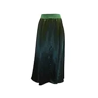 hard tail jupe midi en satin pour femme (style : sat-43), dark emerald, taille s