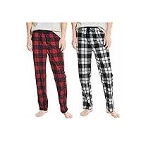 nautica ensemble de 2 pantalons de pyjama en polaire douce pour homme, noir, x-large
