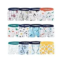 jacklovebriefs lot de 12 sous-vêtements pour garçon en coton avec motif ours polaire dinosaure, 9-11 ans, multicolore, taille xxl