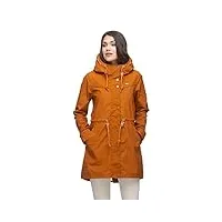 ragwear canny parka pour femme et femme, manteau de mi-saison avec capuche, manteau d'automne, imperméable, curry 2331_6019, xxl