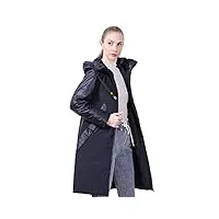 veste pour femme - manteau européen - parka matelassée à capuche - chaud et fin - vêtements, noir foncé, xxl