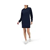 lacoste robe sweat-shirt pour femme ef2591, robe décontractée pour femme, manches longues, col rond, coupe droite, bleu marine (166)., 38