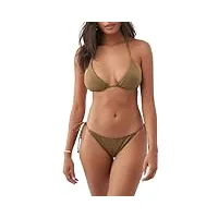 o'neill haut de bikini venice pour femme - triangle - haut de maillot de bain avec nœud dans le dos, olive | solides d'eau salée venise, taille l