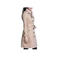 haitpant automne hiver femme luxe coupe-vent manteau double boutonnage avec boucle de ceinture trench, apricot, xl