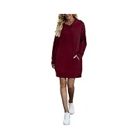 terecey robe pull femme hiver robe sweat avec poche sweat à capuche long robes casual