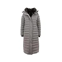 fuchs schmitt manteau matelassé extra long avec capuche et fermetures éclair latérales, argenté, 42 eu