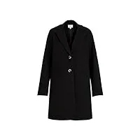 vila manteau femme simple boutonnage, noir , 44