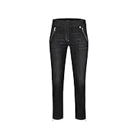 robell style nena09-7/8 femme jeans straight - pantalon jeans femme taille haute - pantalon jeans stretch avec poches arrières - pantalon femme jambe étroite - fermeture à glissière au bas de la jambe
