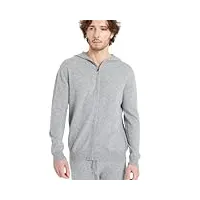 studio cashmere 8 luke 6 sweat à capuche zippé en cachemire gris clair