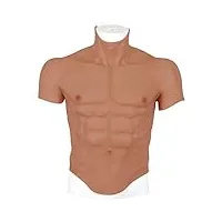 yaluoqian body musculaire réaliste en silicone pour homme - faux muscle pour cosplay et halloween - couleur bronze, m