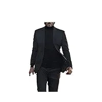 costume de john keanu reeves black wick pour homme | costume 3 pièces coupe ajustée 2 boutons blazer gilet et pantalon, noir , taille m