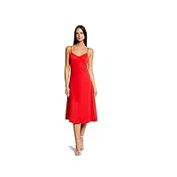 morgan robe trapèze fluide à bretelles rouge