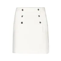 morgan jupe droite taille haute avec boutons blanc