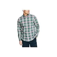 nautica chemise à carreaux durable pour homme, vert lac., taille xl