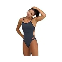 arena team swimsuit challenge solid maillot de bain une pièce pour femme, noir (asphalt-black), 26