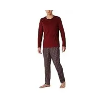 schiesser pyjama long avec pantalon tissé et coton mercericisé – premium ensemble de pijama, terracotta, xxx-large homme