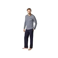 rösch pyjama pour homme avec imprimé bleu classique 100% coton 1667310 50 12560