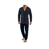 sesto senso pyjama boutons elégant homme 100% coton chemisier pantalon long m2 xxl bleu marine