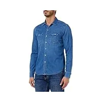 replay m4032 chemise, bleu (medium blue 009), m homme