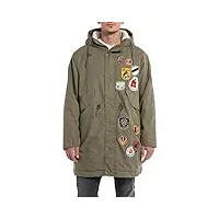 replay m8362p parka, vert (army green 235), xl homme