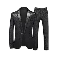 robe de bal pour homme noir/bleu petit blazers jacquard veste et pantalon veste et pantalon taille asiatique 6xl
