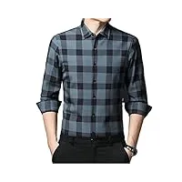 senla chemise matelassée chaude d'hiver for hommes chemise à carreaux de blocage de couleur cardigan chemise à manches longues (color : d, size : xxl)