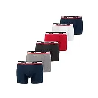 levi's boxer sous-vêtement, bleu/rouge/gris, xl (lot de 6) homme