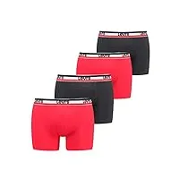 levi's boxer sous-vêtement, rouge/noir, s (lot de 4) homme