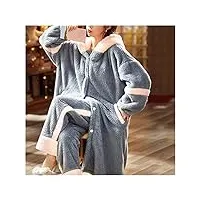 pyjama Épaissi femmes corail polaire nouveau dessin animé chemise de nuit costume flanelle service à domicile, ozzki, c, code xl