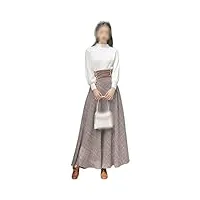 sdfgh jupe à carreaux rétro automne et hiver + pull assorti costume deux pièces robes élégantes (color : d, size : large)