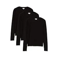splendid lot de 3 t-shirts basiques à col rond pour femme, noir, taille xs