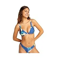 volcom women's beach u to it tri bikini top bold blue