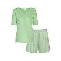 mey - amelie - pyjama pour femme - ensemble - manches courtes - modal, colibri green, 46