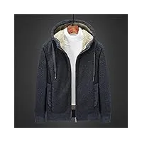 tjlss pull à capuche en laine d'agneau épaissie for homme grande taille automne et hiver cardigan décontracté chaud gris veste (color : gray, size : xl code)