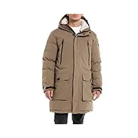 replay m8274a parka, marron (earth 557), l homme