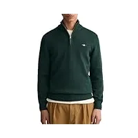gant demi-fermeture éclair en coton décontracté sweater, tartan green, xl homme