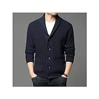 mgwye veste d'hiver en tricot torsadé for hommes manteaux décontractés vêtements for hommes coréens (color : argento, size : xxl code)