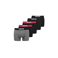 levis solid basic boxer lot de 5 boxers basiques pour homme, stretch, sous-vêtements rétro, en coton, tailles s, m, l, xl, xxl, noir, bleu, gris, xxl