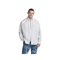 g-star raw chemise tp button down oversized homme ,multicolore (oyster blue/white oxford d23744-c895-c759), xl