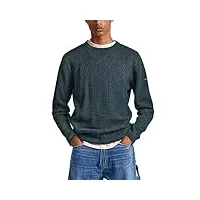 pepe jeans col ras du cou dean un sweatshirt pullover, vert (regent green), l homme