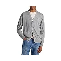 pepe jeans andré chandail cardigan, gris (grey marl), m homme